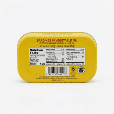 SARDINE SO NICE PIMENTEE 125G - Arrière