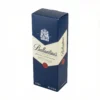 Vue de dessus de la boîte rectangulaire en carton bleu foncé du BAILEYS ORIGINAL 75CL avec son étiquette crème.