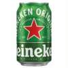 Vue de face de la BIERE EN CANETTE HEINEKEN 50 cl, une canette cylindrique en aluminium vert ornée de son étoile rouge.