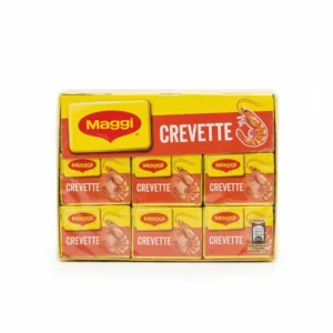 CUBE MAGGI CREVETTE - vue face Boîte cube Maggi crevette vue de face emballage rose orangé