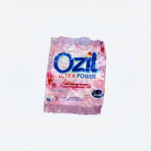 Vue de face du sachet plastique rose du DETERGENT OZIL ULTRA POWER FLORAL 25G.