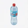 Bouteille d'EAU MINERALE ULTIMATE 1.5L en plastique transparent avec une étiquette bleue et un bouchon rouge, vue de face.
