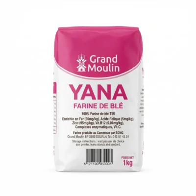 Étiquette arrière farine Yana 1kg ingrédients et conseils cuisson
