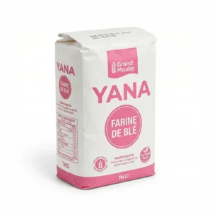 FARINE DE BLE YANA 1KG - vue face Sachet farine de blé Yana 1kg face avant emballage blanc