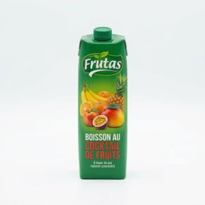 FRUTAS COCKTAIL DE FRUITS 1L - vue face Brique Frutas cocktail multifruits servie au brunch à Yaoundé