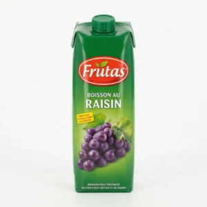 FRUTAS RAISIN 1L - vue face Brique Frutas raisin sur table de goûter à Douala