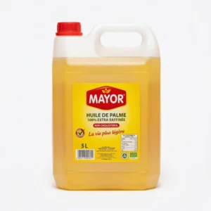 HUILE MAYOR 5l - vue face Grand bidon huile Mayor 5L étiquette dorée robuste famille nombreuse
