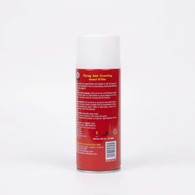 Verso du spray BNC avec consignes de sécurité et code-barres.