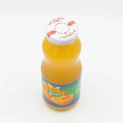 Vue dessus briquette orange Extra Fresco paille collée intacte