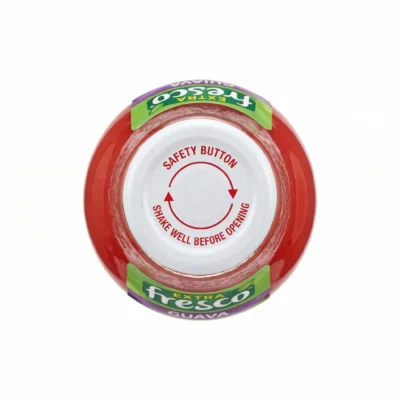 Vue dessus pailles briquette goyave Extra Fresco prête boire