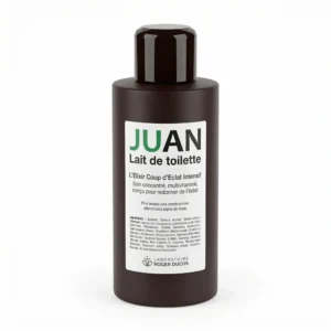 Flacon Juan Elixir lait de toilette 300ml posé devant.