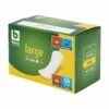 Vue latérale du paquet de 50 protège-slips Boni Large, format intime au quotidien pour la femme camerounaise.