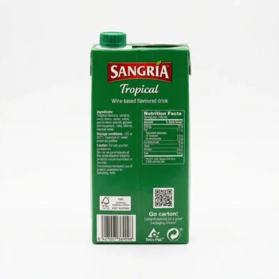 Dos bouteille sangria tropical informations apéritif fruité