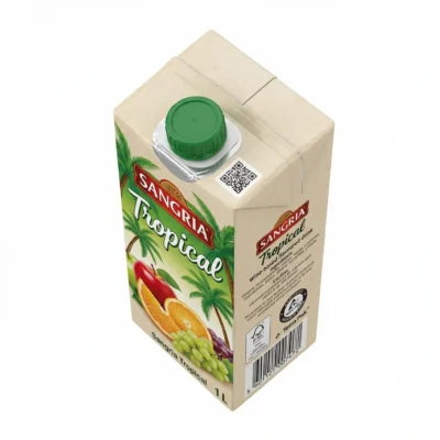Vue dessus bouchon sangria tropical scellé prêt service
