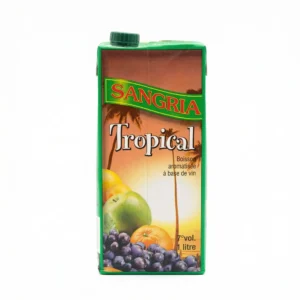 SANGRIA TROPICAL 1 l - vue face Bouteille sangria tropical 1L vue de face étiquette colorée