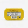 Vue arrière de la conserve métallique jaune de SARDINE SO NICE PIMENTEE 125G affichant les informations nutritionnelles.