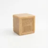 Vue arrière du SAVON AZUR 350G, un cube de savon beige avec son étiquette d'ingrédients et son code-barres.