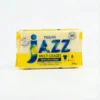 Vue de face du SAVON JAZZ MULTI-USAGE AU CITRON 200G dans son emballage plastique rectangulaire jaune et bleu.