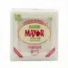 Vue de face du SAVON MAYOR BLANC PARFUME 350 G, un bloc carré blanc emballé sous plastique avec son étiquette rouge et verte.