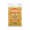 Vue dessus carton spaghetti La Pasta 5kg, ouverture pratique