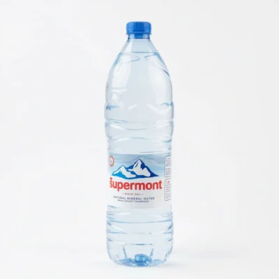 Bouteille eau minérale Supermont 1.5L vue face étiquette bleue