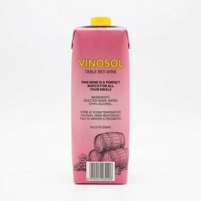 Étiquette arrière Vinosol rouge informations producteur