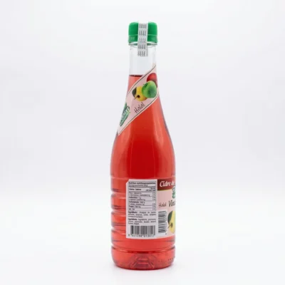 Profil latéral bouteille Flora cidre 75cl étiquette détaillée