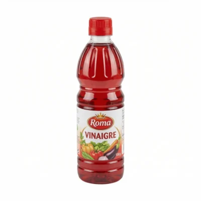 Bouteille vinaigre Roma 1L rouge et blanc face avant lisible